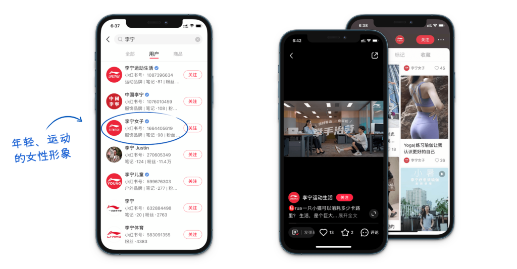 李宁小红书多账号布局